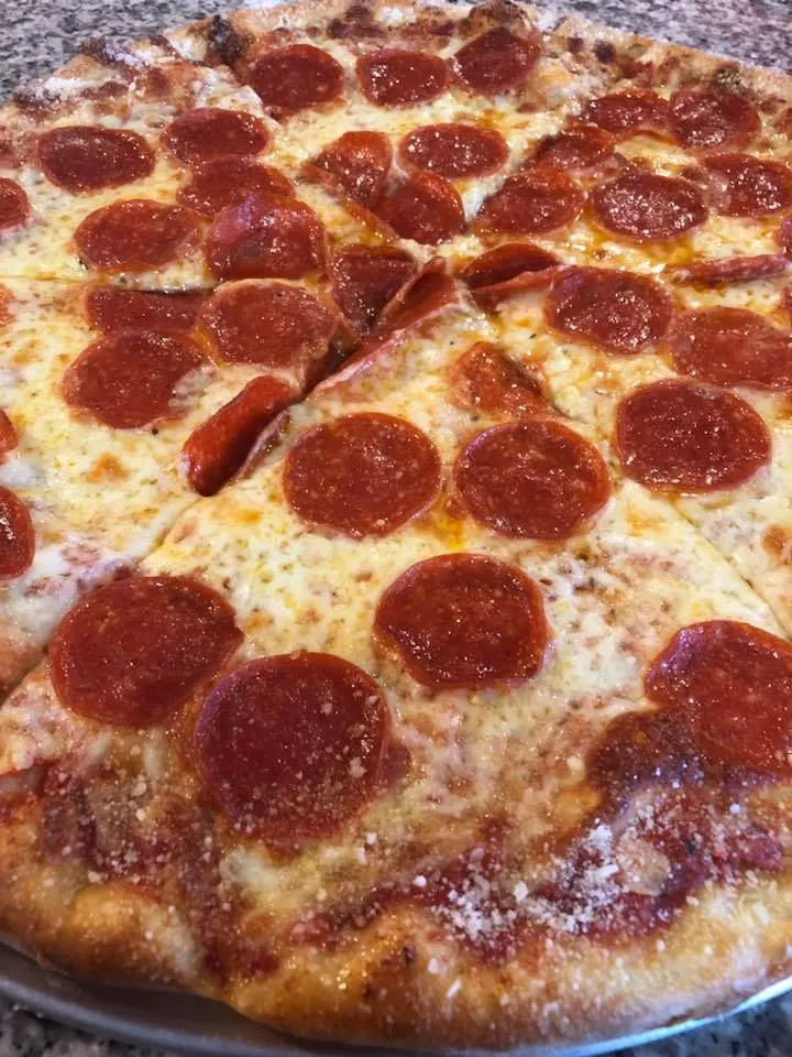 A pepperoni pizza